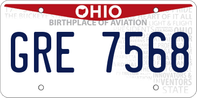 OH license plate GRE7568