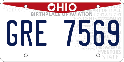 OH license plate GRE7569