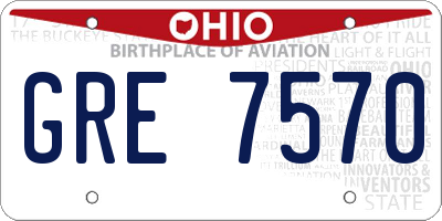 OH license plate GRE7570