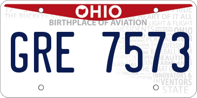 OH license plate GRE7573