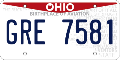 OH license plate GRE7581
