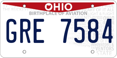 OH license plate GRE7584