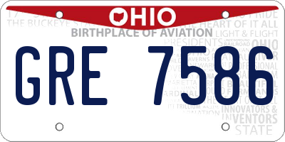 OH license plate GRE7586