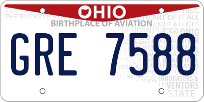 OH license plate GRE7588