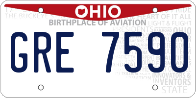 OH license plate GRE7590