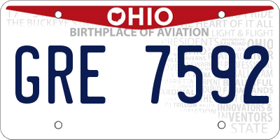 OH license plate GRE7592