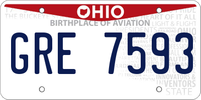 OH license plate GRE7593