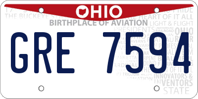 OH license plate GRE7594