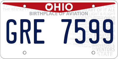 OH license plate GRE7599