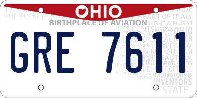 OH license plate GRE7611