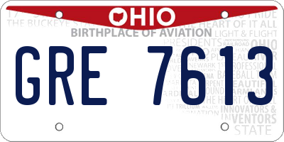 OH license plate GRE7613