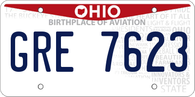 OH license plate GRE7623