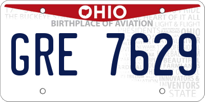 OH license plate GRE7629