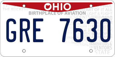 OH license plate GRE7630