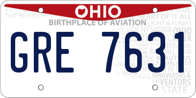 OH license plate GRE7631