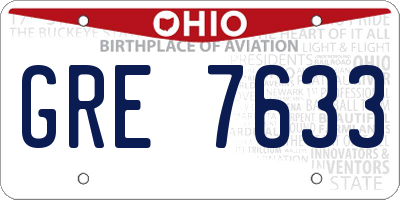 OH license plate GRE7633
