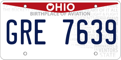 OH license plate GRE7639