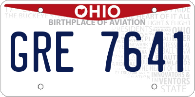 OH license plate GRE7641