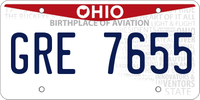 OH license plate GRE7655