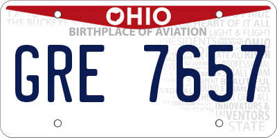 OH license plate GRE7657