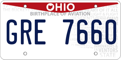 OH license plate GRE7660