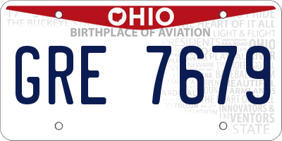 OH license plate GRE7679