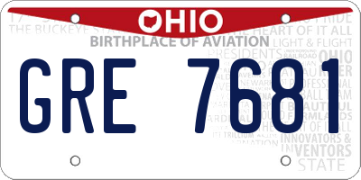 OH license plate GRE7681