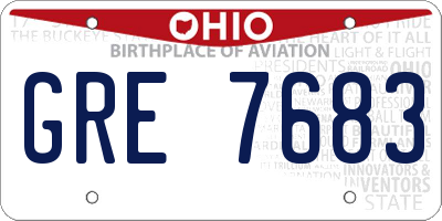 OH license plate GRE7683