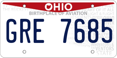 OH license plate GRE7685