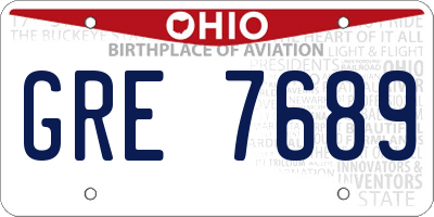 OH license plate GRE7689