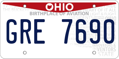 OH license plate GRE7690