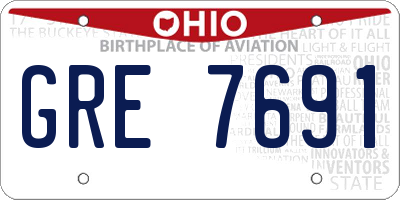 OH license plate GRE7691