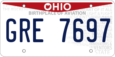OH license plate GRE7697