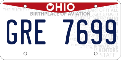 OH license plate GRE7699