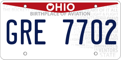 OH license plate GRE7702