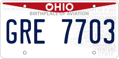 OH license plate GRE7703