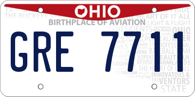OH license plate GRE7711