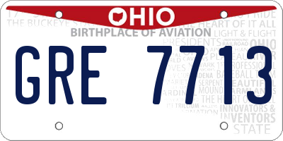OH license plate GRE7713