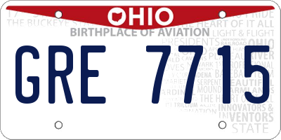 OH license plate GRE7715