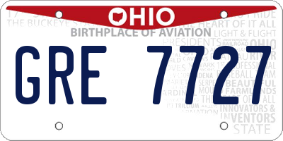 OH license plate GRE7727