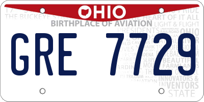 OH license plate GRE7729