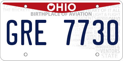 OH license plate GRE7730