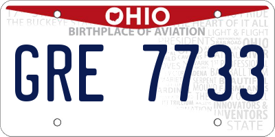 OH license plate GRE7733