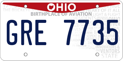 OH license plate GRE7735