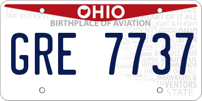 OH license plate GRE7737