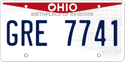 OH license plate GRE7741