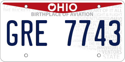 OH license plate GRE7743