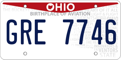 OH license plate GRE7746