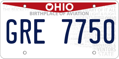 OH license plate GRE7750