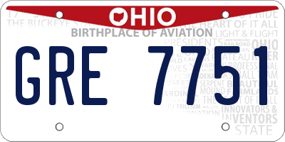 OH license plate GRE7751